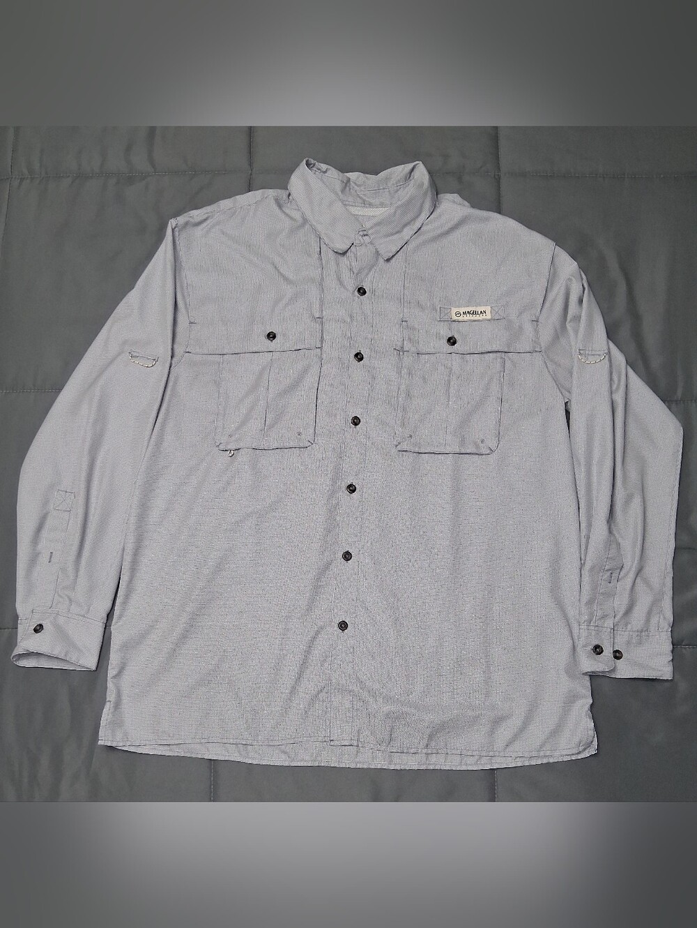 Magellan Outdoors Fish Gear Long Sleeve Button Fishing Shirt Size Large
